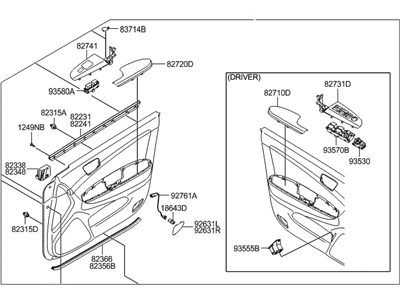 Hyundai 82304-3K540-HZ Panel Complete-Front Door Trim,RH