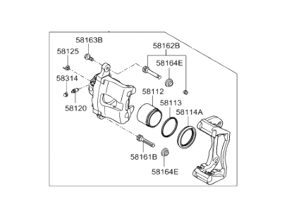 2016 Hyundai Sonata Brake Caliper - 58180-C2A20