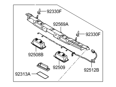 Hyundai 92500-3N010 Lamp Assembly-License Plate