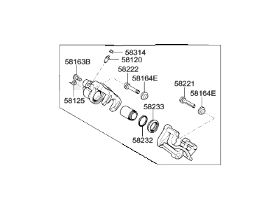 Hyundai 58310-C1A15 Caliper Kit-Rear Brake,LH