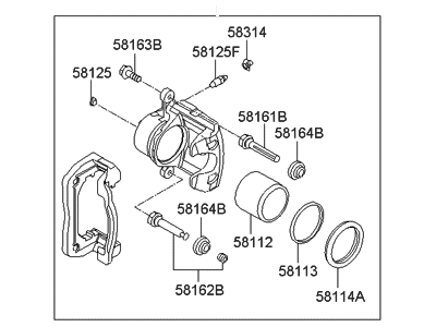 Hyundai 58190-0WA10 CALIPER Kit-Front Brake,RH