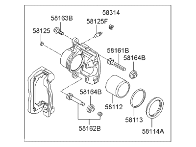 2011 Hyundai Santa Fe Brake Caliper - 58180-0WA10