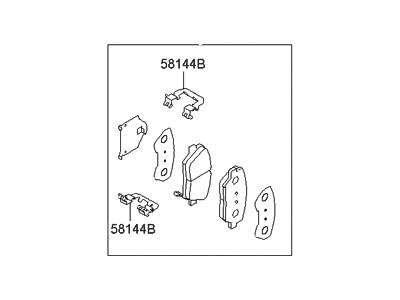 Hyundai S5810-10WA1-0 Car Care Front Disc Brak Pad Kit