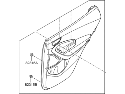 Hyundai 83307-4Z050-RYN Panel Assembly-Rear Door Trim,LH