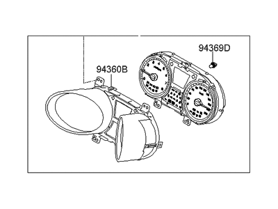 Hyundai 94003-4W040 Cluster Assembly-Instrument