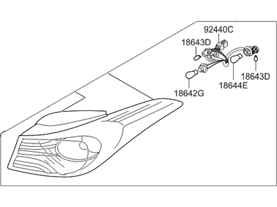 Hyundai 92401-3Y000 Lamp Assembly-Rear Combination,LH