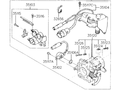 1991 Hyundai Scoupe Throttle Body - 35100-24000