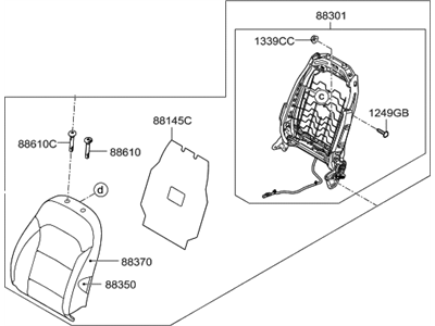 Hyundai 88300-F2510-XGK Back Assembly-Front Seat,LH