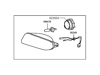 Hyundai 92202-38002 Front Passenger Side Fog Light Assembly