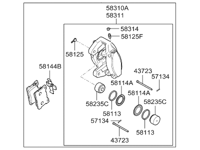 2018 Hyundai Genesis G90 Brake Caliper - 58210-D2020