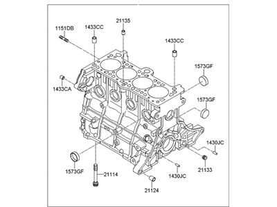 Hyundai 21100-26952 Block Assembly-Cylinder