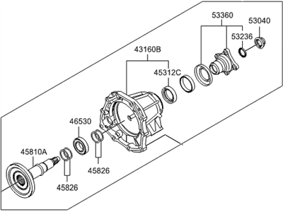 Hyundai 45270-4C600 Extension Housing & Flange Assembly