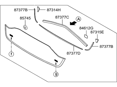 Hyundai 87370-B1760 Moulding-Back Panel