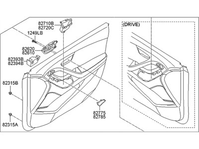 Hyundai 82308-3X471-TKK Panel Assembly-Front Door Trim,RH