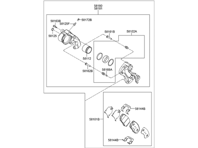 Hyundai 58130-3K000 Brake Assembly-Front,RH