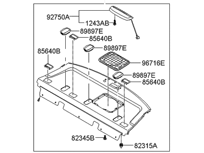 Hyundai 85610-3L220-J9 Trim Assembly-Package Tray
