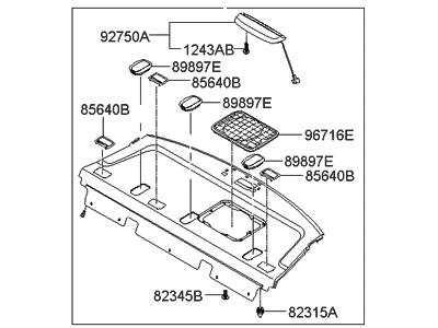 Hyundai 85610-3L200-J9 Trim Assembly-Package Tray