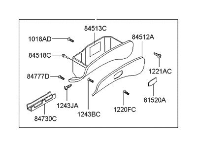 Hyundai 84510-25500-LT Housing-Glove Box