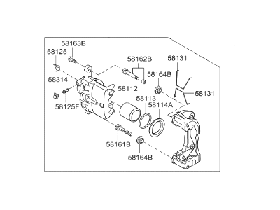 Hyundai 58180-F3A00 CALIPER Kit-Front Brake,LH