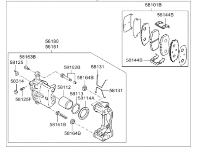 Hyundai 58110-F3000 Brake Assembly-Front,LH