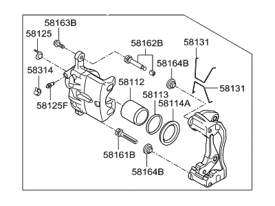 Hyundai 58190-F3A00 CALIPER Kit-Front Brake,RH