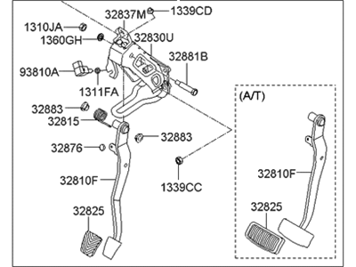 2008 Hyundai Elantra Brake Pedal - 32800-2H300