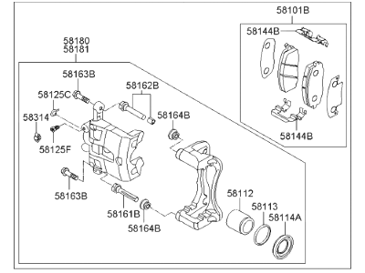 Hyundai 58110-1R100 Brake Assembly-Front,LH