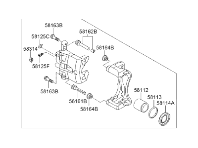 Hyundai 58180-1RA00 CALIPER Kit-Front Brake,LH