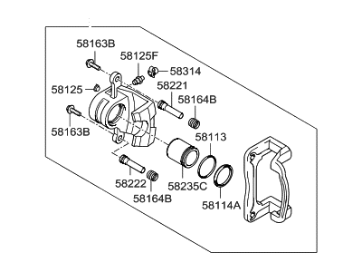 2012 Hyundai Santa Fe Brake Caliper - 58311-0WA00