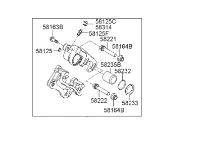 2014 Hyundai Sonata Hybrid Brake Caliper - 58311-3QA10