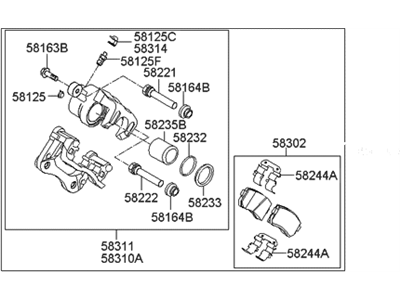 2014 Hyundai Sonata Hybrid Brake Caliper - 58230-3Q100