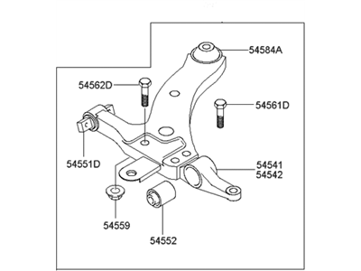 2000 Hyundai XG300 Control Arm - 54500-38010