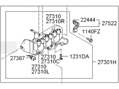 2002 Hyundai Tiburon Ignition Coil - 27301-37117