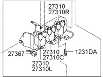 2007 Hyundai Tiburon Ignition Coil - 27301-37120