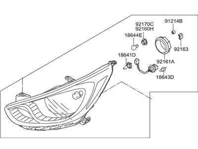 Hyundai 92101-1R010 Headlamp Assembly, Left