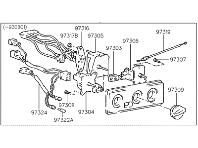 1993 Hyundai Scoupe Blower Control Switches - 97250-23000