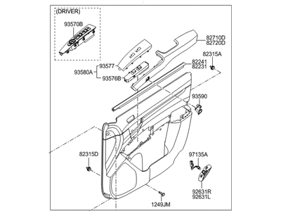 Hyundai 82302-0W020-1T Panel Complete-Front Door Trim,RH