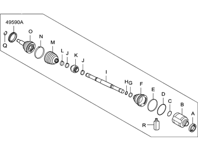 Hyundai Veracruz Axle Shaft - 49500-3J100