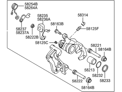 Hyundai Accent Brake Caliper Bracket - 58310-1RA30