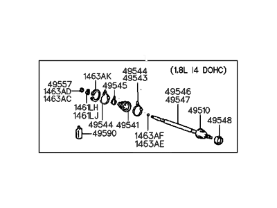 1994 Hyundai Elantra Axle Shaft - 49508-28B00