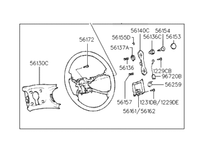 1995 Hyundai Sonata Steering Wheel - 56110-34500-AQ