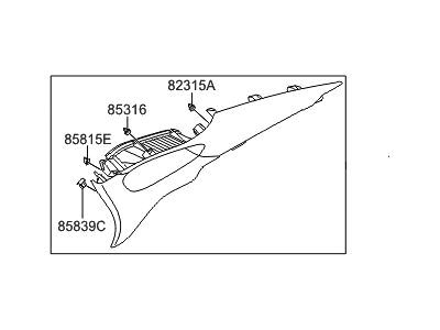 Hyundai 85850-3V105-RY Trim Assembly-Rear Pillar LH