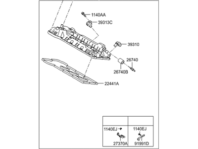 Hyundai 22420-3CGA6 Cover Assembly-Rocker,RH