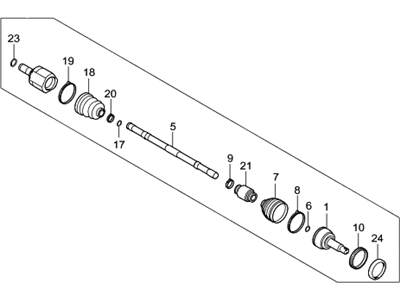 2012 Hyundai Veloster Axle Shaft - 49500-2V400