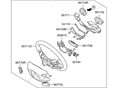 Hyundai 56100-D2130-VVB Steering Wheel Assembly