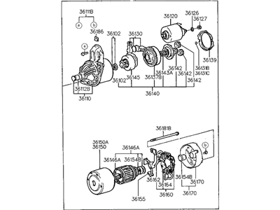 1992 Hyundai Sonata Starter Motor - 36100-32560