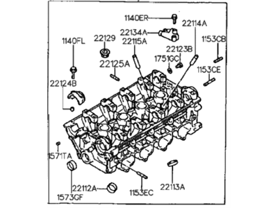 1994 Hyundai Sonata Cylinder Head - 22100-33200