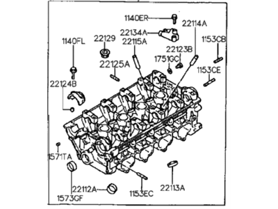 1998 Hyundai Sonata Cylinder Head - 22100-33200