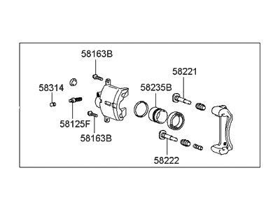 Hyundai 58311-38A10 Caliper Kit-Rear Brake,RH