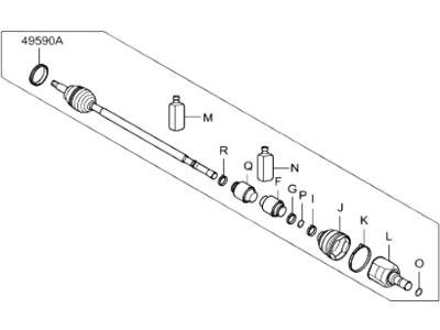 2014 Hyundai Sonata Axle Shaft - 49501-3Q350